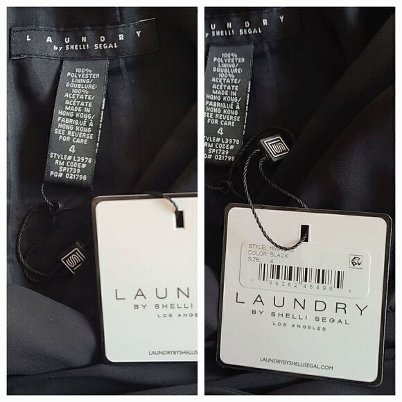 🖤 LAUNDRY BY SHELLI SEGAL Black Chiffon Sleeveless Pleated Dress SIZE 4 NWT - Picture 13 of 13